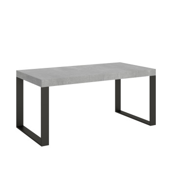 Table Tecno Premium D.90 - Table extensible 200/304x90 cm Tecno Premium frêne blanc avec pieds anthracite