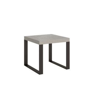 Table Tecno Premium P.90 - Table extensible 90/246x90 cm Tecno Premium frêne blanc avec pieds anthracite