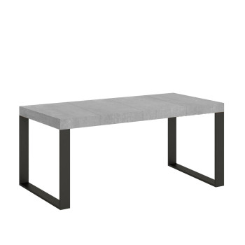 Table Tecno Premium P.90 - Table extensible 90/246x90 cm Tecno Premium frêne blanc avec pieds anthracite