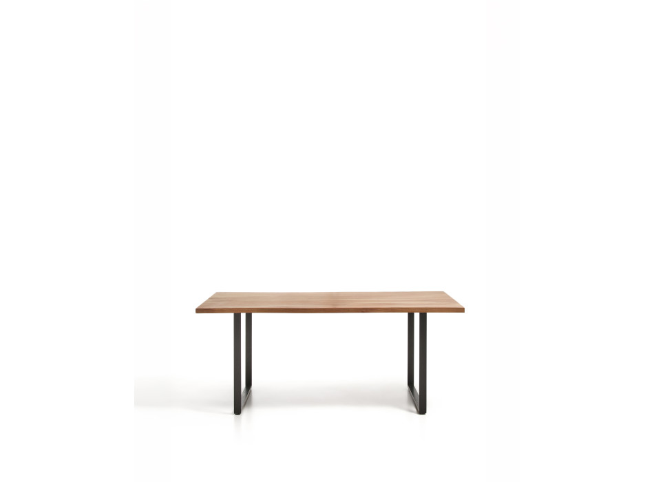 Table Uxue en bois d'acacia massif et pieds en acier noir 160 x 90 cm