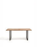 Table Uxue en bois d'acacia massif et pieds en acier noir 160 x 90 cm