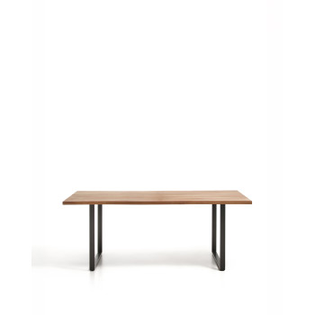Table Uxue en bois d'acacia massif et pieds en acier noir 180 x 90 cm