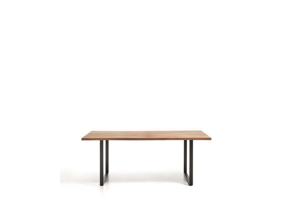 Table Uxue en bois d'acacia massif et pieds en acier noir 180 x 90 cm