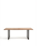 Table Uxue en bois d'acacia massif et pieds en acier noir 200 x 90 cm