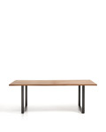 Table Uxue en bois d'acacia massif et pieds en acier noir 220 x 100 cm