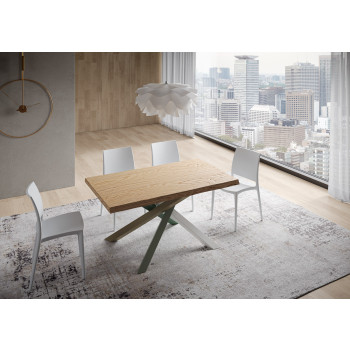 Pieds de table en bois massif écorcé Versalux 4/A - Table extensible 90x140/190 cm Pieds de table en chêne écorcé Versalux 4/A