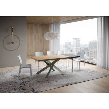 Pieds de table en bois massif écorcé Versalux 4/A - Table extensible 90x140/240 cm Pieds de table en chêne écorcé Versalux 4/A