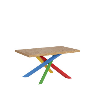 Pieds de table en bois massif écorcé Versalux 4/B - Table extensible 90x140/240 cm Pieds de table en chêne écorcé Versalux 4/B