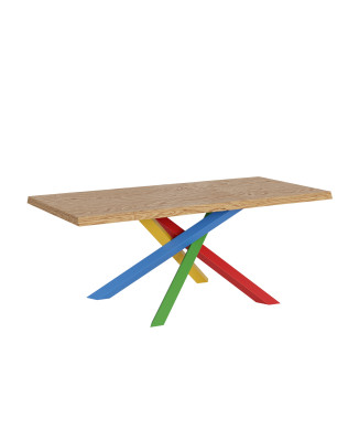 Pieds de table en bois massif écorcé Versalux 4/B - Table fixe 90x200 cm Pieds de table en chêne écorcé Versalux 4/B