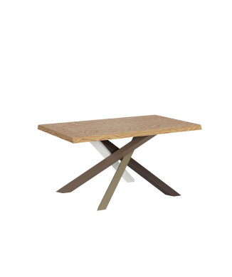 Pieds de table en bois massif écorcé Versalux 4/C - Table extensible 90x140/190 cm Pieds de table en chêne écorcé Versalux 4/C