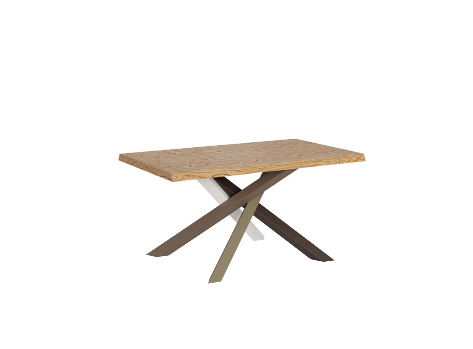 Pieds de table en bois massif écorcé Versalux 4/C - Table extensible 90x160/260 cm Pieds de table en chêne écorcé Versalux 4/C