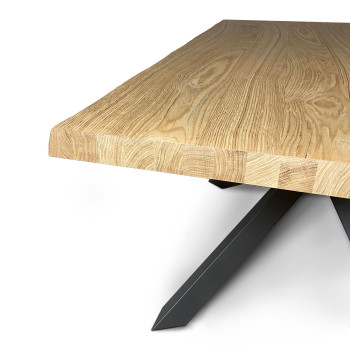 Pieds de table en bois massif écorcé Versalux 4/C - Table extensible 90x180/230 cm Pieds de table en chêne écorcé Versalux 4/C