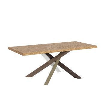 Pieds de table en bois massif écorcé Versalux 4/C - Table extensible 90x180/230 cm Pieds de table en chêne écorcé Versalux 4/C