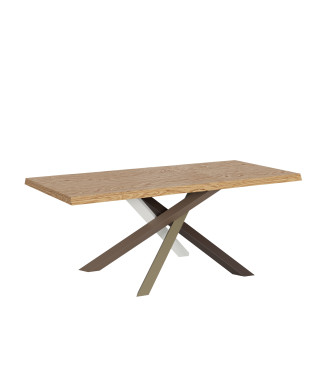 Pieds de table en bois massif écorcé Versalux 4/C - Table extensible 90x180/280 cm Pieds de table en chêne écorcé Versalux 4/C