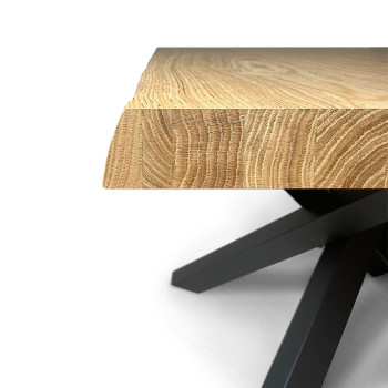 Table Versalux en chêne écorcé avec pieds anthracite - Table extensible 90x160/210 cm Versalux en chêne écorcé avec pieds anthracite