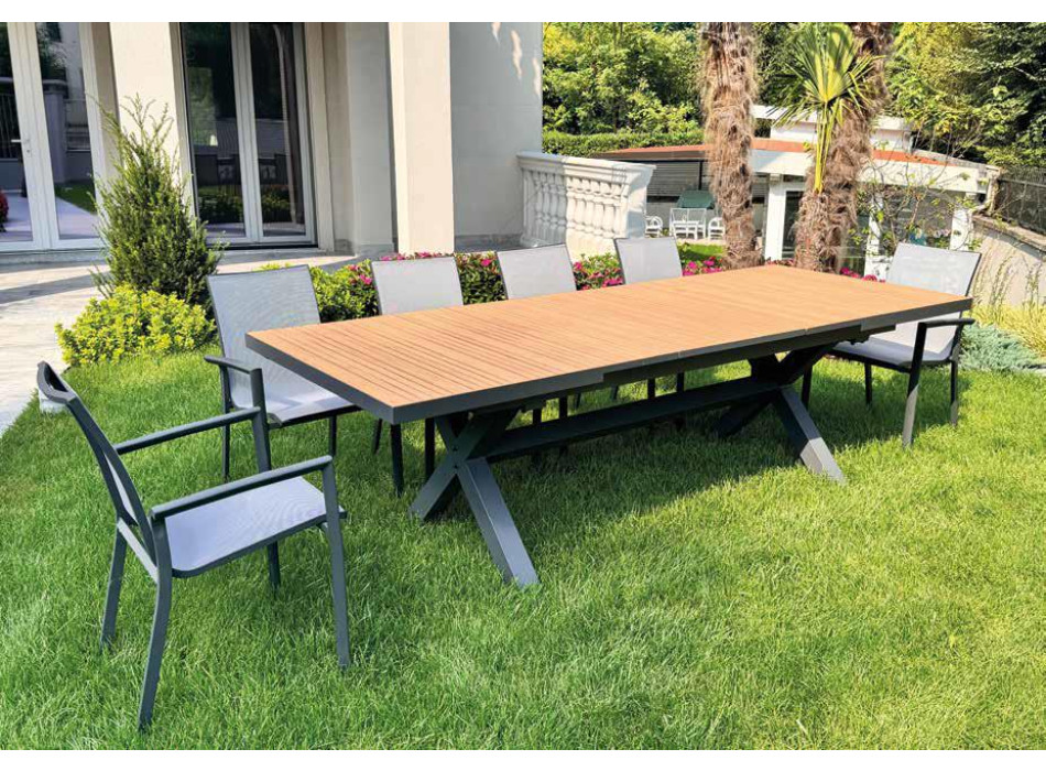 TABLE VESPUCCI 202/263x101 + 6 chaises CALIPSO