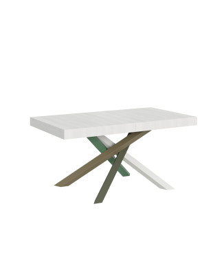 Volantis Color 4/A Table P.90 - Table extensible 160/264x90 cm Volantis frêne blanc pieds multicolores 4/A
