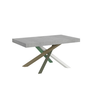 Volantis Color 4/A Table P.90 - Table extensible 160/420x90 cm Volantis frêne blanc pieds multicolores 4/A