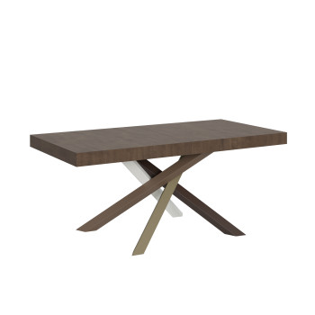 Table Volantis Color 4/C P.90 - Table extensible 180/284x90 cm Volantis frêne blanc pieds multicolores 4/C