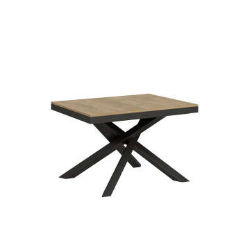 Table Volantis Evolution avec pieds et structure anthracite D.90 - Table extensible 120/224x90 cm Volantis Evolution frêne blanc avec structure et pieds anthracite