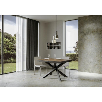 Table Volantis Evolution avec pieds et structure anthracite D.90 - Table extensible 120/380x90 cm Volantis Evolution frêne blanc avec structure et pieds anthracite