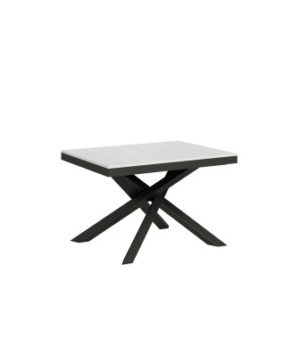 Table Volantis Evolution avec pieds et structure anthracite D.90 - Table extensible 120/380x90 cm Volantis Evolution frêne blanc avec structure et pieds anthracite
