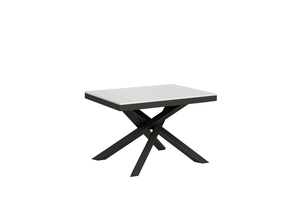 Table Volantis Evolution avec pieds et structure anthracite D.90 - Table extensible 120/380x90 cm Volantis Evolution frêne blanc avec structure et pieds anthracite
