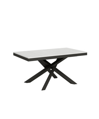 Table Volantis Evolution avec pieds et structure anthracite D.90 - Table extensible 160/264x90 cm Volantis Evolution frêne blanc avec structure et pieds anthracite
