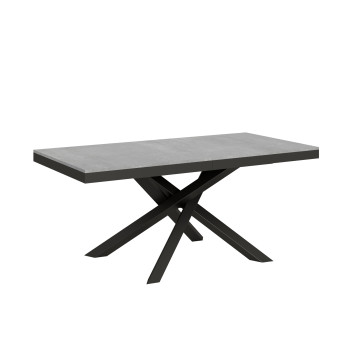 Table Volantis Evolution avec pieds et structure anthracite D.90 - Table extensible 180/284x90 cm Volantis Evolution frêne blanc avec structure et pieds anthracite