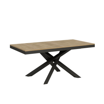 Table Volantis Evolution avec pieds et structure anthracite D.90 - Table extensible 180/284x90 cm Volantis Evolution frêne blanc avec structure et pieds anthracite