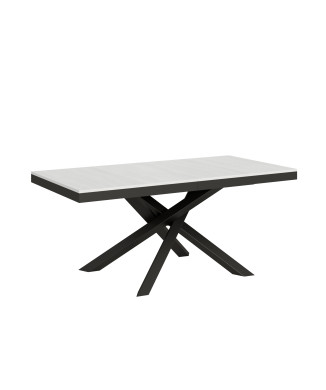 Table Volantis Evolution avec pieds et structure anthracite D.90 - Table extensible 180/284x90 cm Volantis Evolution frêne blanc avec structure et pieds anthracite