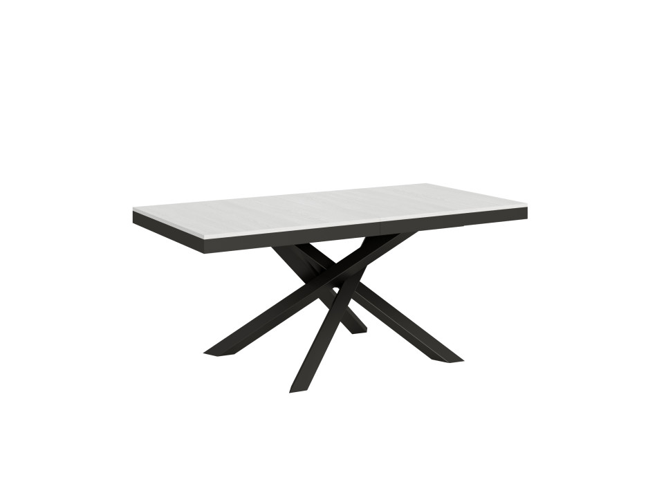 Table Volantis Evolution avec pieds et structure anthracite D.90 - Table extensible 180/284x90 cm Volantis Evolution frêne blanc avec structure et pieds anthracite