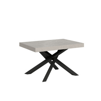 Table Volantis pieds anthracite D.90 - Table extensible 120/224x90 cm Volantis frêne blanc pieds anthracite