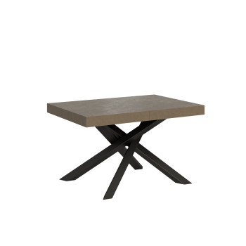 Table Volantis pieds anthracite D.90 - Table extensible 120/380x90 cm Volantis frêne blanc pieds anthracite