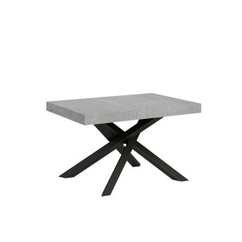 Table Volantis pieds anthracite D.90 - Table extensible 140/244x90 cm Volantis frêne blanc pieds anthracite