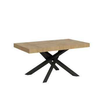 Table Volantis pieds anthracite D.90 - Table extensible 160/264x90 cm Volantis frêne blanc pieds anthracite