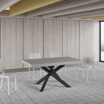 Table Volantis pieds anthracite P.90 - Table extensible 160/264x90 cm Volantis cachemire pieds anthracite