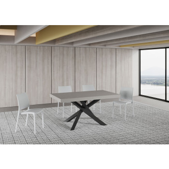 Table Volantis pieds anthracite P.90 - Table extensible 160/264x90 cm Volantis cachemire pieds anthracite
