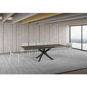 Table Volantis pieds anthracite P.90 - Table extensible 160/264x90 cm Volantis cachemire pieds anthracite