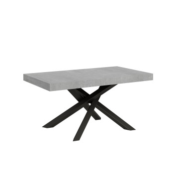Table Volantis pieds anthracite D.90 - Table extensible 160/420x90 cm Volantis frêne blanc pieds anthracite