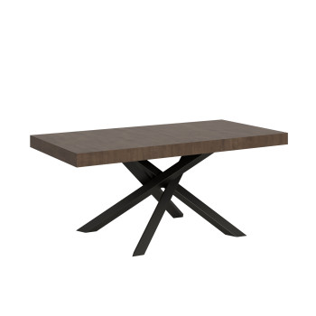 Table Volantis pieds anthracite D.90 - Table extensible 180/284x90 cm Volantis frêne blanc pieds anthracite