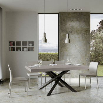 Table Volantis pieds anthracite P.90 - Table extensible 200/304x90 cm Volantis cachemire pieds anthracite