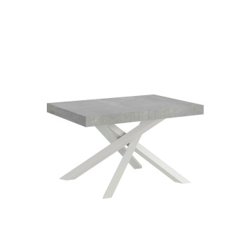 Table Volantis pieds blancs D.90 - Table extensible 120/380x90 cm Volantis frêne blanc pieds blancs