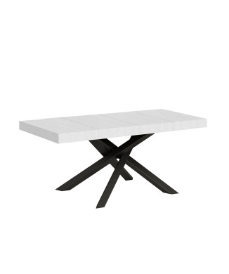 Table Volantis Premium pieds anthracite P.90 - Table extensible 120/224x90 cm Volantis Premium frêne blanc pieds anthracite