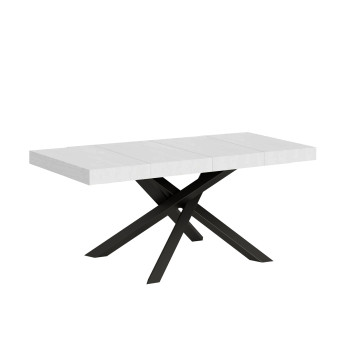 Table Volantis Premium pieds anthracite P.90 - Table extensible 120/224x90 cm Volantis Premium frêne blanc pieds anthracite