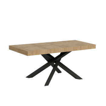 Table Volantis Premium pieds anthracite P.90 - Table extensible 140/400x90 cm Volantis Premium frêne blanc pieds anthracite