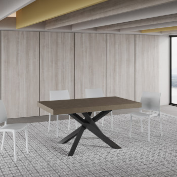 Table Volantis Premium pieds anthracite P.90 - Table extensible 160/264x90 cm Volantis Premium frêne blanc pieds anthracite