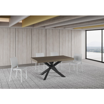 Table Volantis Premium pieds anthracite P.90 - Table extensible 160/264x90 cm Volantis Premium frêne blanc pieds anthracite