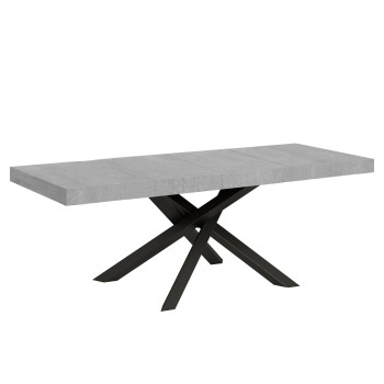 Table Volantis Premium pieds anthracite P.90 - Table extensible 160/420x90 cm Volantis Premium frêne blanc pieds anthracite