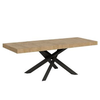 Table Volantis Premium pieds anthracite P.90 - Table extensible 160/420x90 cm Volantis Premium frêne blanc pieds anthracite